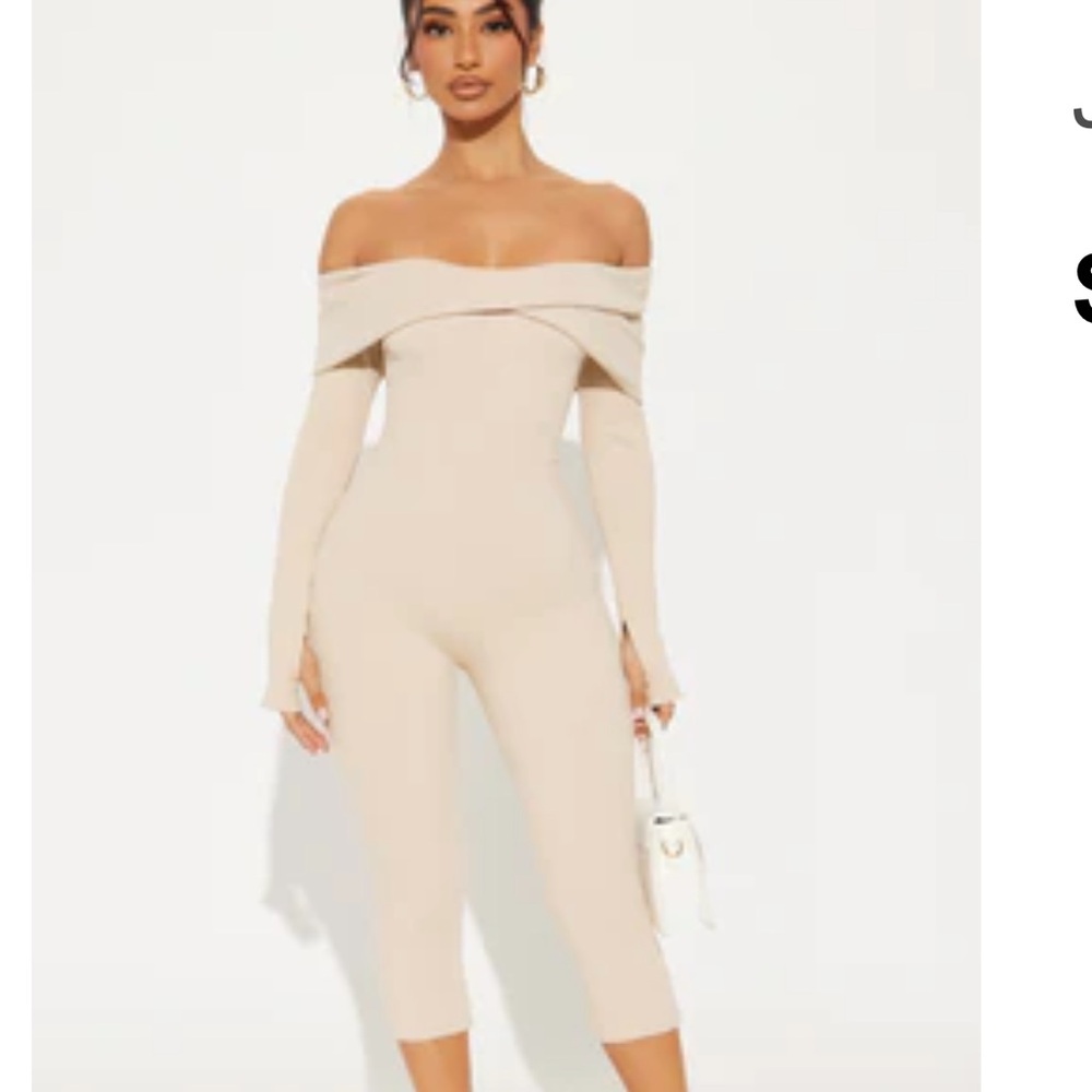 Fashion Nova Cream Jumpsuit